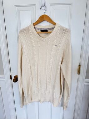 VTG Y2K Rocawear 3X Cream Cable Knit Sweater Cotton Wool Blend